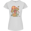 Snail Playing Guitar Rock Music Guitarist Womens Petite Cut T-Shirt White