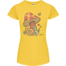Snail Playing Guitar Rock Music Guitarist Womens Petite Cut T-Shirt Yellow