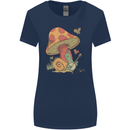 Snail Playing Guitar Rock Music Guitarist Womens Wider Cut T-Shirt Navy Blue