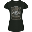 Snakebite Whiskey Whisky Biker Motorcycle Womens Petite Cut T-Shirt Black