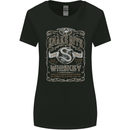 Snakebite Whiskey Whisky Biker Motorcycle Womens Wider Cut T-Shirt Black