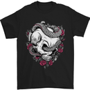 Snakes and Skull Biker Heavy Metal Gothic Mens T-Shirt Cotton Gildan Black