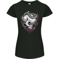Snakes and Skull Biker Heavy Metal Gothic Womens Petite Cut T-Shirt Black