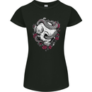 Snakes and Skull Biker Heavy Metal Gothic Womens Petite Cut T-Shirt Black
