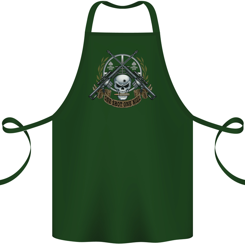 Sniper Ace One Shot Kill Para Marine Army Cotton Apron 100% Organic Forest Green