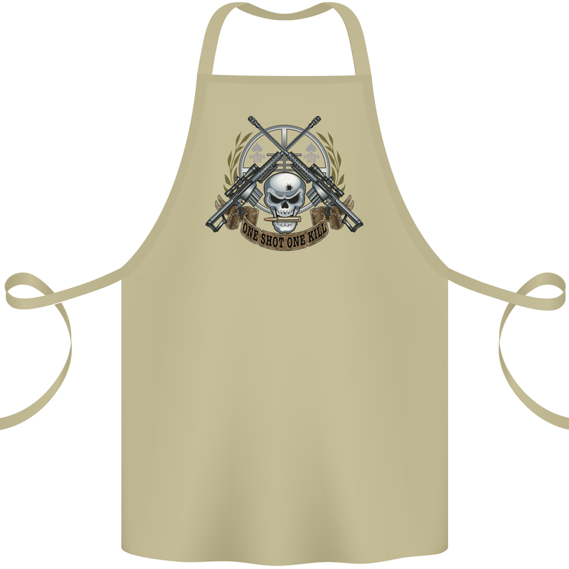 Sniper Ace One Shot Kill Para Marine Army Cotton Apron 100% Organic Khaki