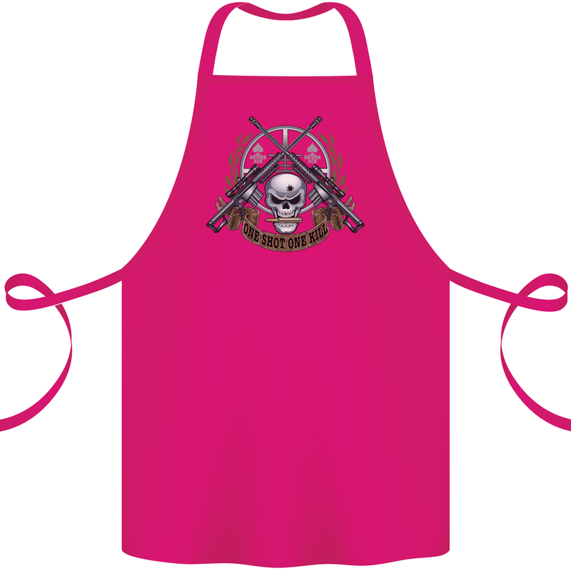 Sniper Ace One Shot Kill Para Marine Army Cotton Apron 100% Organic Pink