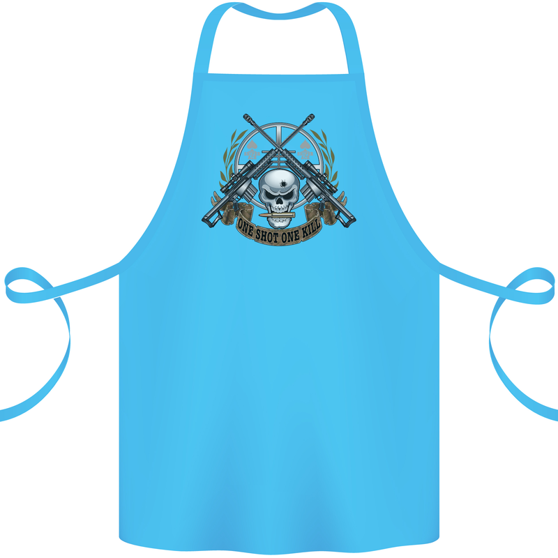 Sniper Ace One Shot Kill Para Marine Army Cotton Apron 100% Organic Turquoise