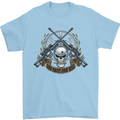 Sniper Ace One Shot Kill Para Marine Army Mens T-Shirt Cotton Gildan Light Blue