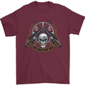 Sniper Ace One Shot Kill Para Marine Army Mens T-Shirt Cotton Gildan Maroon