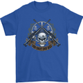 Sniper Ace One Shot Kill Para Marine Army Mens T-Shirt Cotton Gildan Royal Blue