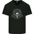 Sniper Ace One Shot Kill Para Marine Army Mens V-Neck Cotton T-Shirt Black