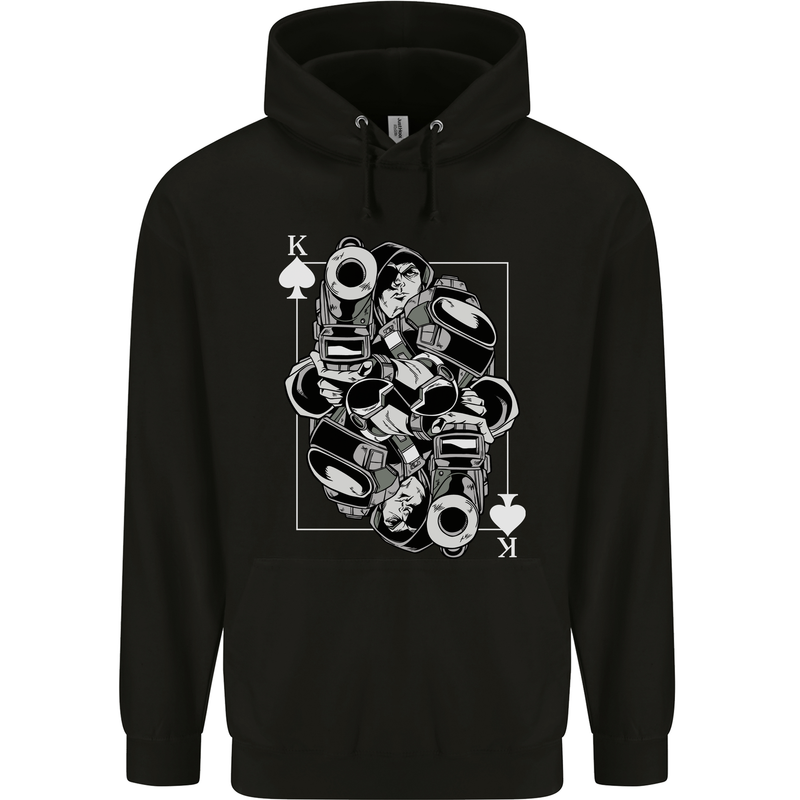 Sniper Playing Card Military Army Elite Childrens Kids Hoodie Black