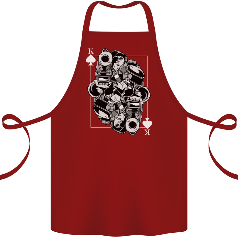 Sniper Playing Card Military Army Elite Cotton Apron 100% Organic Maroon