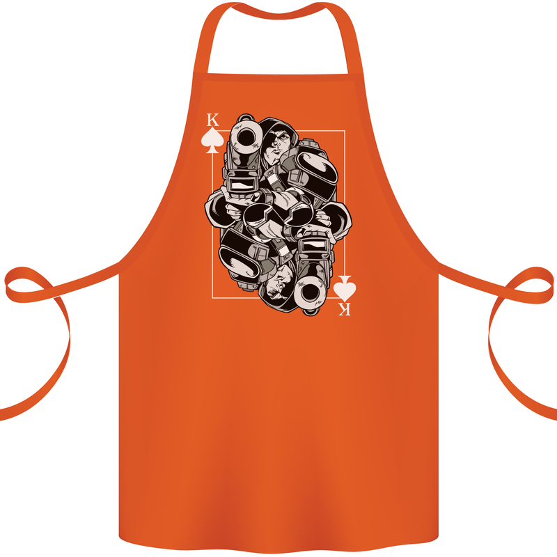 Sniper Playing Card Military Army Elite Cotton Apron 100% Organic Orange