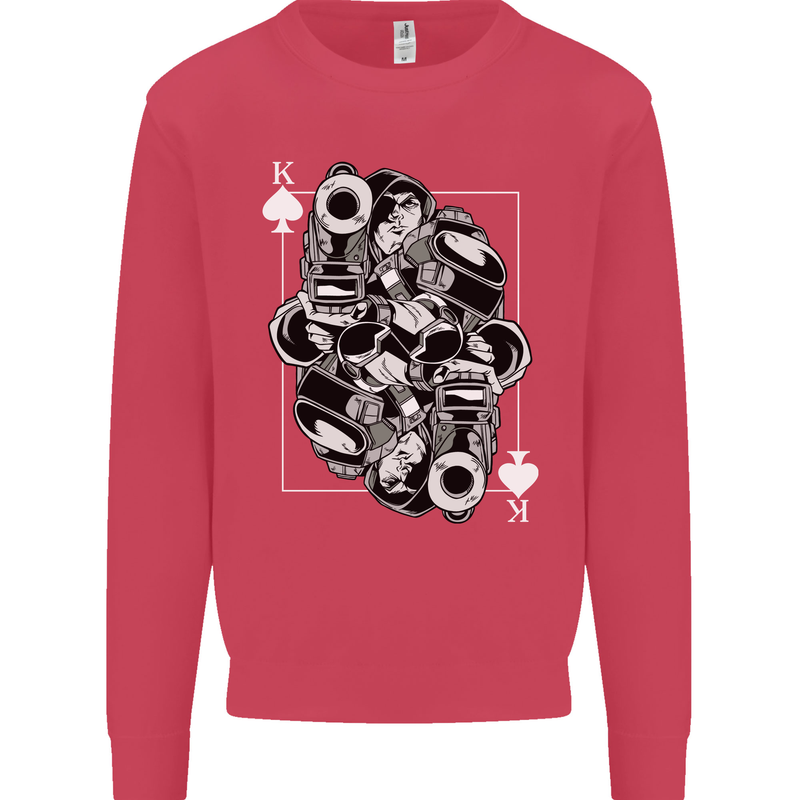 Sniper Playing Card Military Army Elite Kids Sweatshirt Jumper Heliconia
