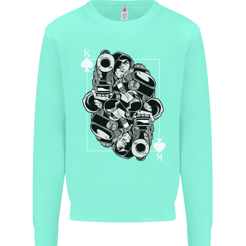 Sniper Playing Card Military Army Elite Kids Sweatshirt Jumper Peppermint