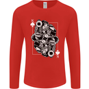 Sniper Playing Card Military Army Elite Mens Long Sleeve T-Shirt Red