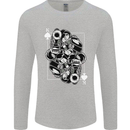 Sniper Playing Card Military Army Elite Mens Long Sleeve T-Shirt Sports Grey