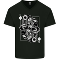 Sniper Playing Card Military Army Elite Mens V-Neck Cotton T-Shirt Black