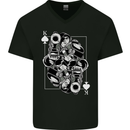 Sniper Playing Card Military Army Elite Mens V-Neck Cotton T-Shirt Black