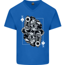 Sniper Playing Card Military Army Elite Mens V-Neck Cotton T-Shirt Royal Blue