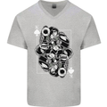 Sniper Playing Card Military Army Elite Mens V-Neck Cotton T-Shirt Sports Grey
