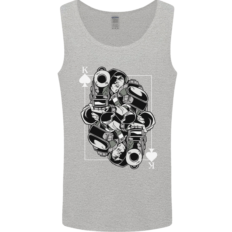 Sniper Playing Card Military Army Elite Mens Vest Tank Top Sports Grey
