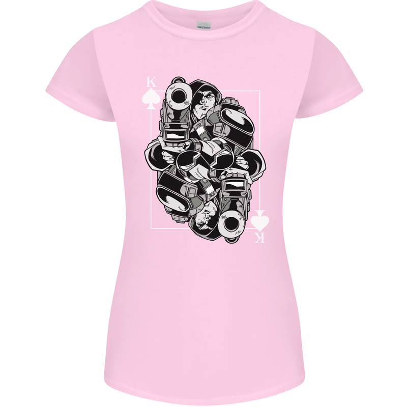 Sniper Playing Card Military Army Elite Womens Petite Cut T-Shirt Light Pink
