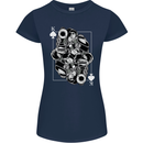 Sniper Playing Card Military Army Elite Womens Petite Cut T-Shirt Navy Blue