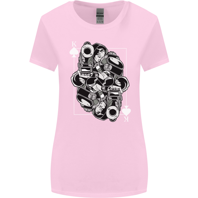 Sniper Playing Card Military Army Elite Womens Wider Cut T-Shirt Light Pink