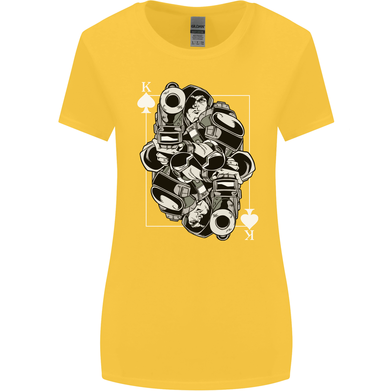 Sniper Playing Card Military Army Elite Womens Wider Cut T-Shirt Yellow