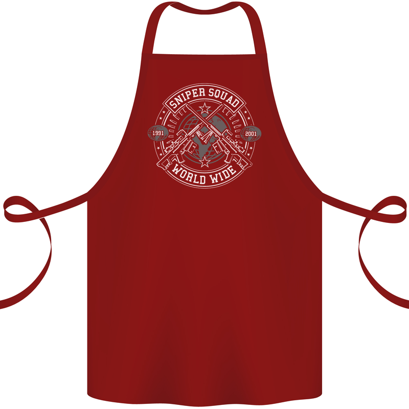 Sniper Squad Worldwide Army Para Marines Cotton Apron 100% Organic Maroon