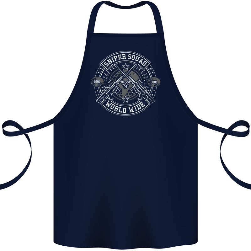 Sniper Squad Worldwide Army Para Marines Cotton Apron 100% Organic Navy Blue
