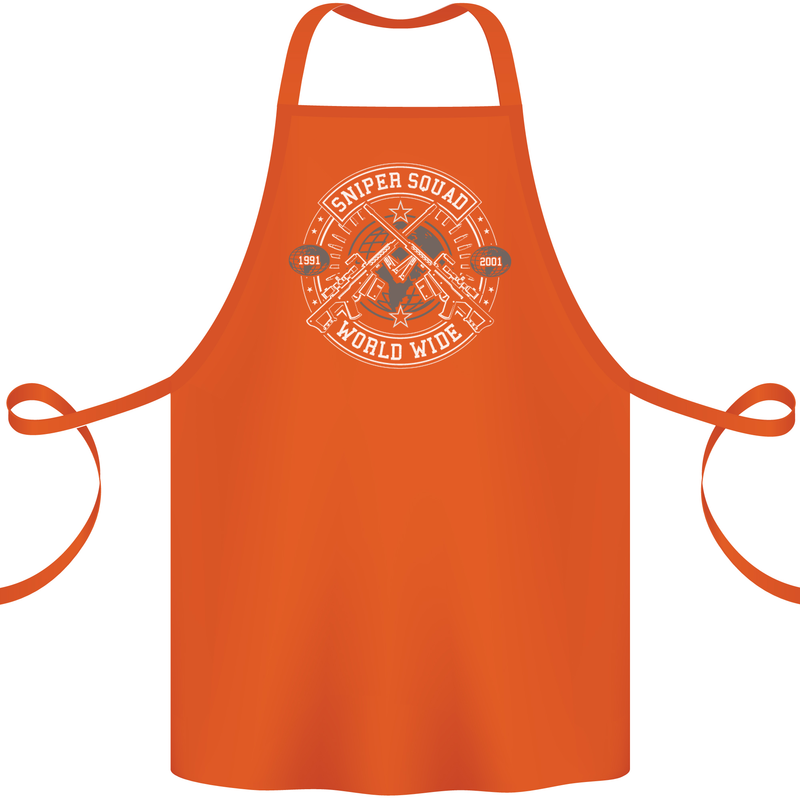 Sniper Squad Worldwide Army Para Marines Cotton Apron 100% Organic Orange