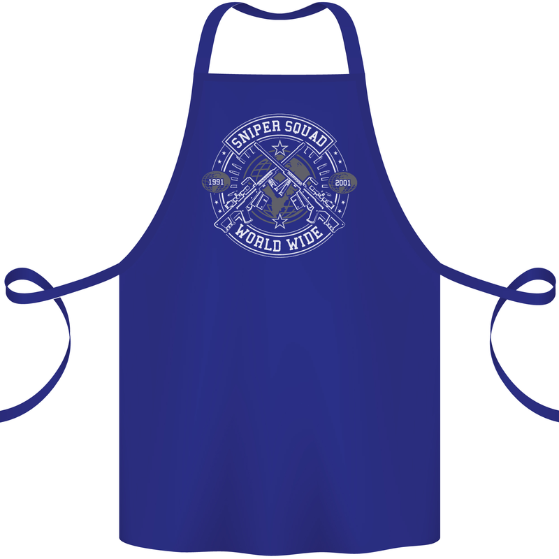 Sniper Squad Worldwide Army Para Marines Cotton Apron 100% Organic Royal Blue