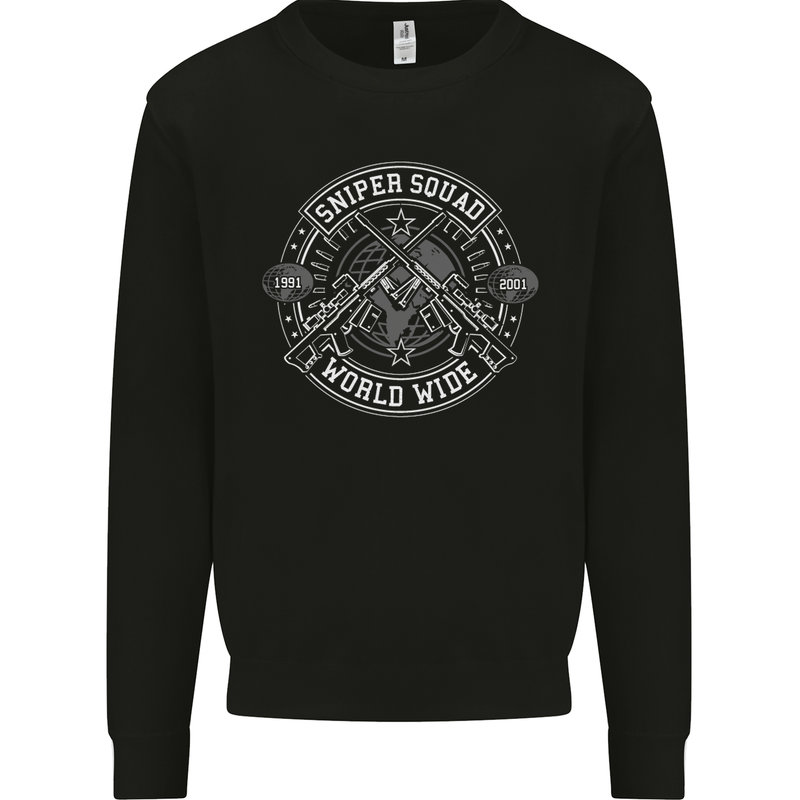 Sniper Squad Worldwide Army Para Marines Mens Sweatshirt Jumper Black