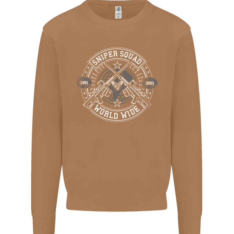 Sniper Squad Worldwide Army Para Marines Mens Sweatshirt Jumper Caramel Latte