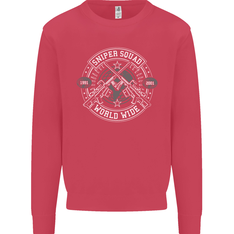 Sniper Squad Worldwide Army Para Marines Mens Sweatshirt Jumper Heliconia