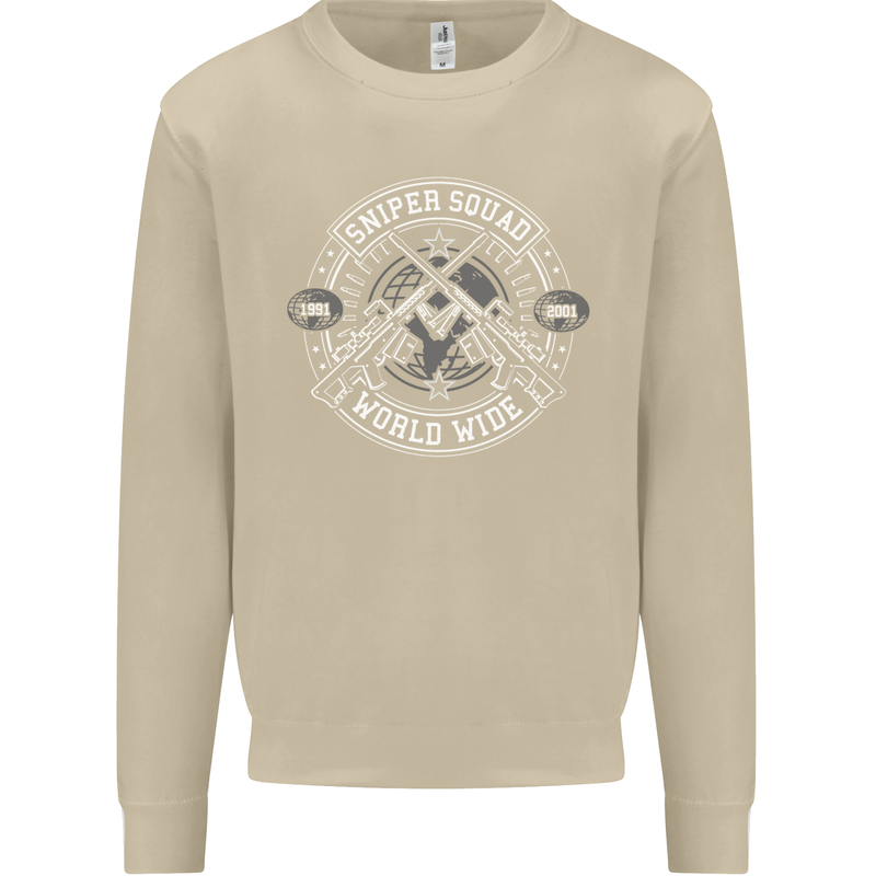 Sniper Squad Worldwide Army Para Marines Mens Sweatshirt Jumper Sand