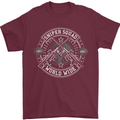 Sniper Squad Worldwide Army Para Marines Mens T-Shirt Cotton Gildan Maroon