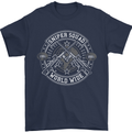 Sniper Squad Worldwide Army Para Marines Mens T-Shirt Cotton Gildan Navy Blue