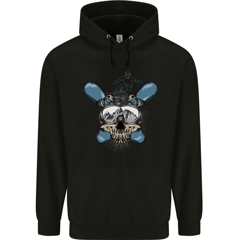 Snowboard Skull Snowboarding Snowboarder Childrens Kids Hoodie Black