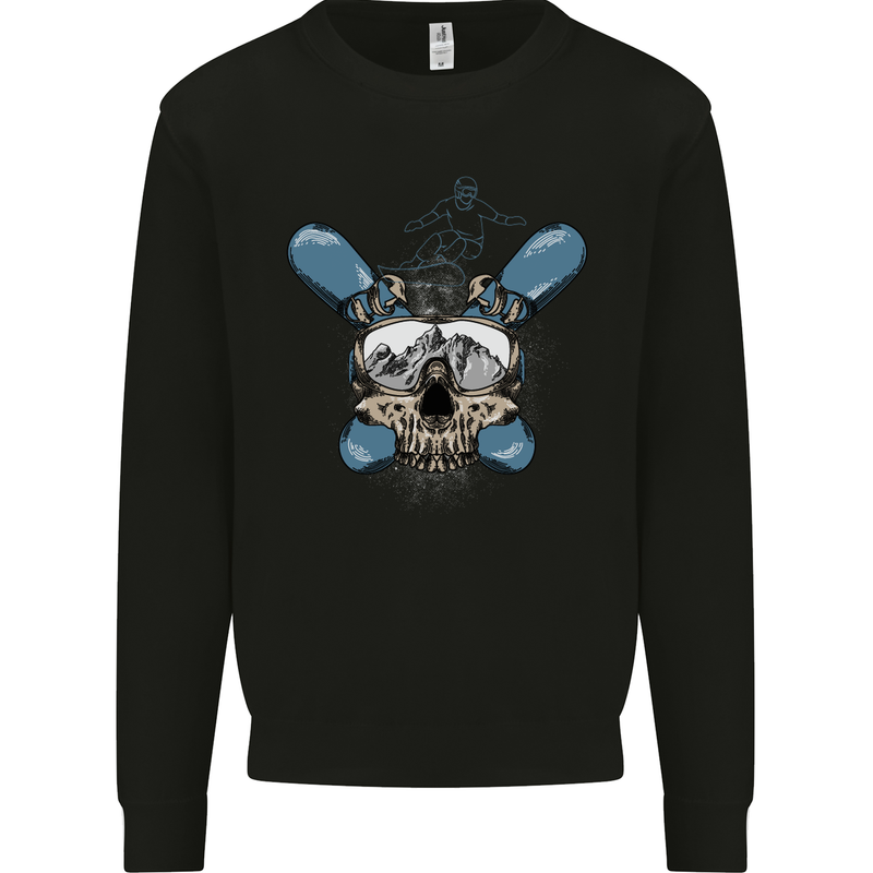 Snowboard Skull Snowboarding Snowboarder Kids Sweatshirt Jumper Black