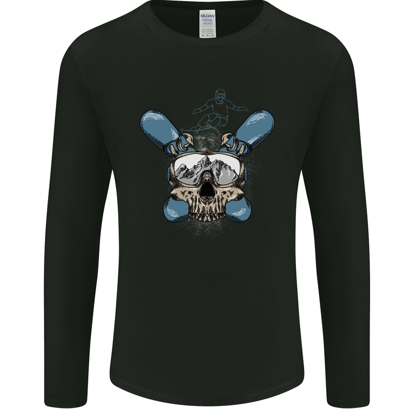 Snowboard Skull Snowboarding Snowboarder Mens Long Sleeve T-Shirt Black
