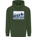 Snowboarding Evolution Funny Snowboarder Childrens Kids Hoodie Forest Green