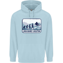 Snowboarding Evolution Funny Snowboarder Childrens Kids Hoodie Light Blue