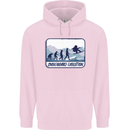 Snowboarding Evolution Funny Snowboarder Childrens Kids Hoodie Light Pink