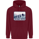 Snowboarding Evolution Funny Snowboarder Childrens Kids Hoodie Maroon