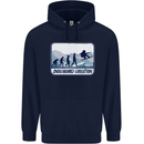 Snowboarding Evolution Funny Snowboarder Childrens Kids Hoodie Navy Blue